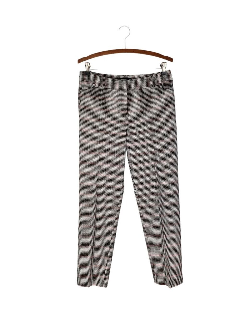 Talbots Hampshire Ankle Pants Houndstooth Plaid Career Cotton Blend Womens 4